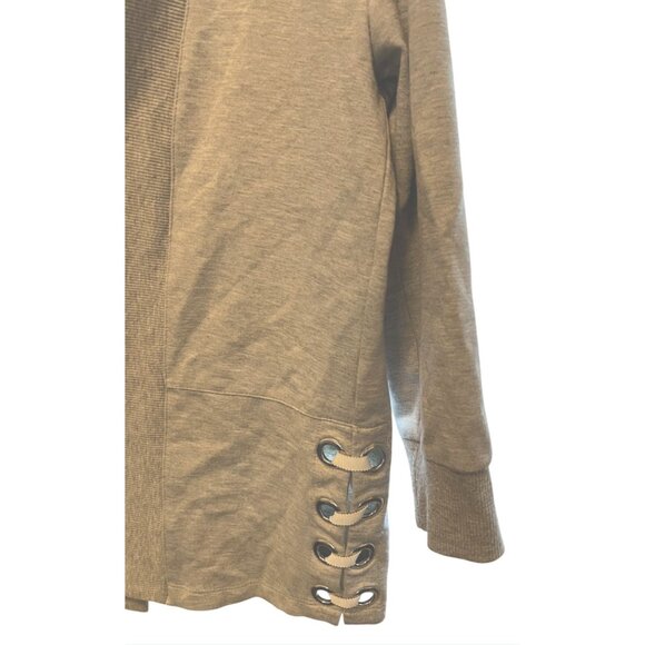 Ivanka Trump Sweater Womens Small Gray Open Front Cardigan Lace Up Grommet Knit - Picture 2 of 8